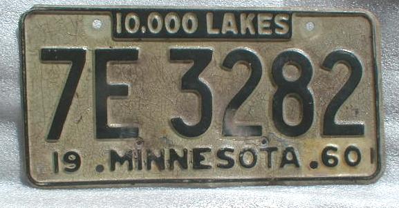 1960 Minnesota License Plate