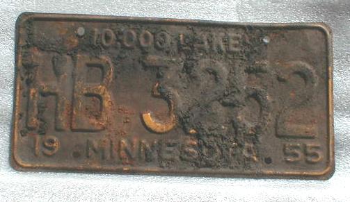 1955 Minnesota License Plate