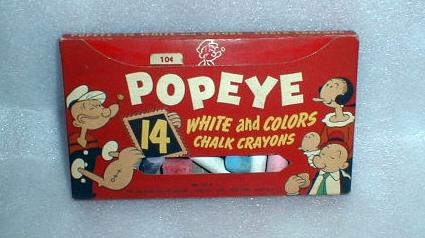 VINTAGE Colorful OLD Box of POPEYE Chalk