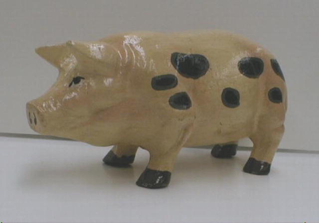 CAST IRON Painted Pig - Cute!
