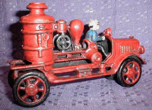1920's Style CAST IRON Fire Pumper Toy Truck