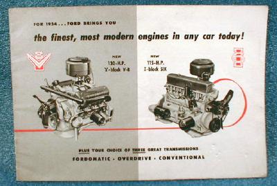 1954 FORD Engines Sales Brochure