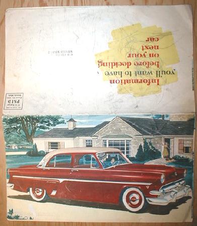 Red 1954 FORD Sales Brochure Mailer