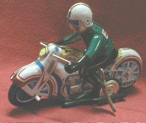 Tin Windup Motorcycle with Rider - Made in China