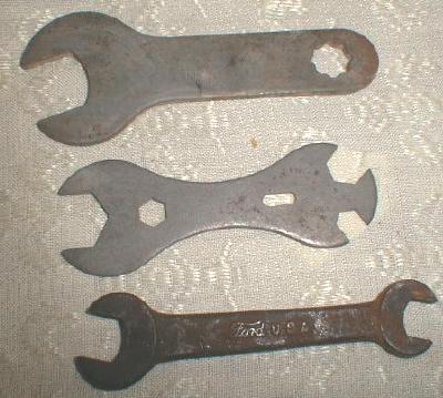3 OLD Wrenches - 1 Ford Script Wrench