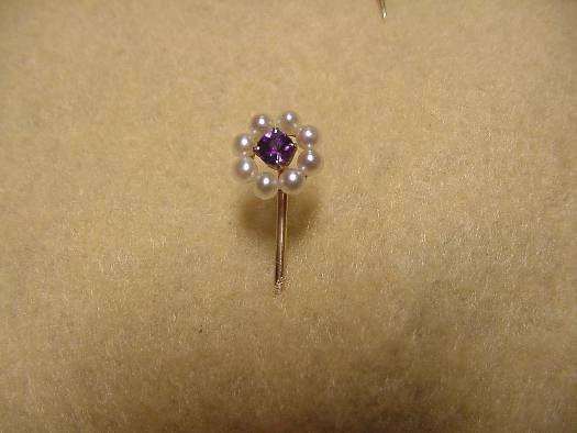 Sweet Amethyst and Pearl Cluster Victorian