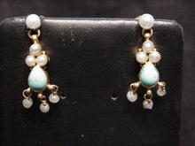 Victorian Fringe Tourquoise and Pearl Earrings