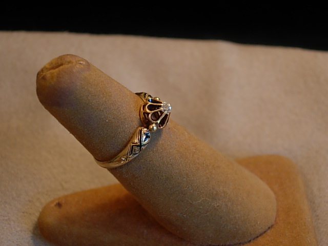 Dainty Victorian 18kt yellow gold and rose cut