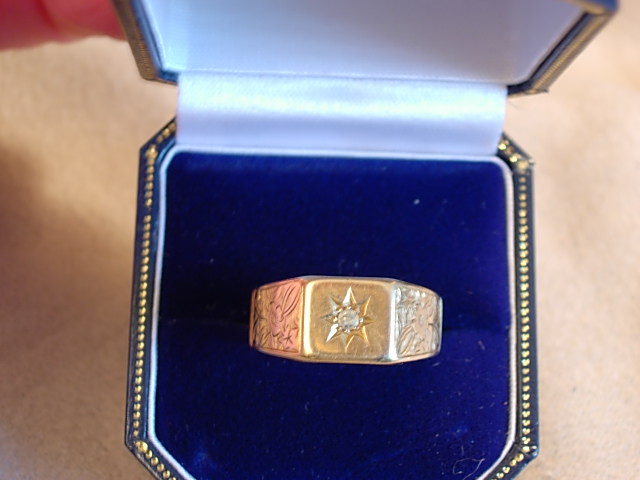 Attractive C. 1900 Diamond and 18kt Yellow Gold