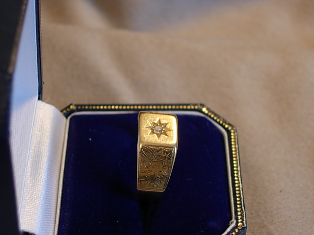 Attractive C. 1900 Diamond and 18kt Yellow Gold