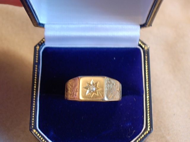 Attractive C. 1900 Diamond and 18kt Yellow Gold
