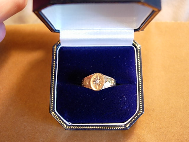 Sweet Circa 1900 Diamond and Yellow Gold Ring