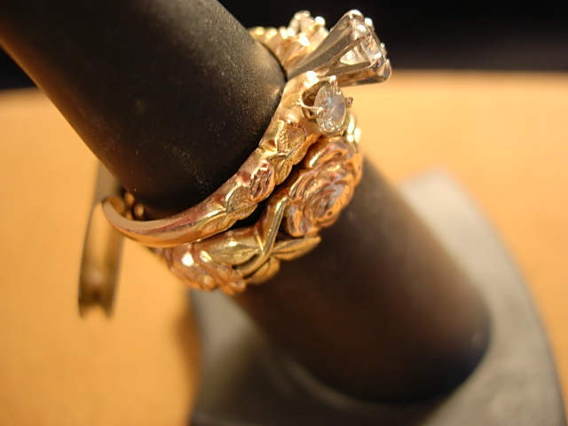 Sweet TriColor 14Kt Gold and Diamond Wedding