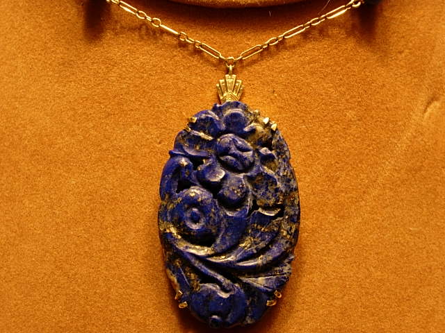 Art Deco Circa 1930 Lapis and 14Kt Yellow Gold