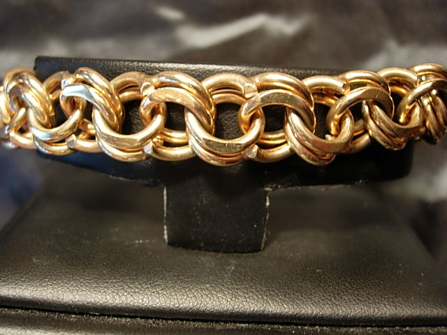 Heavy 14Kt Yellow Gold Double Curblink Bracelet