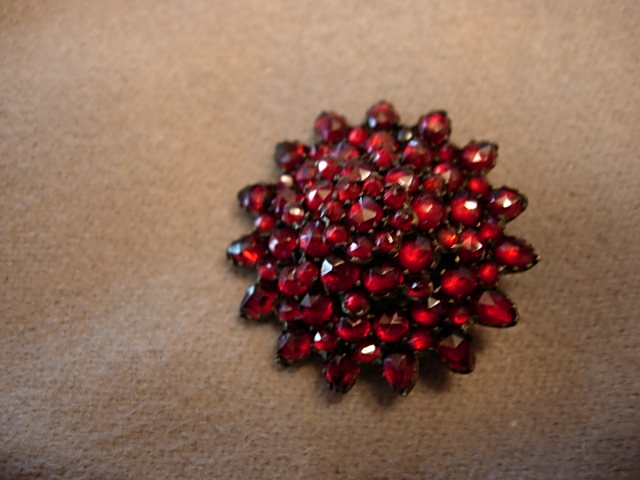 Victorian Cluster Garnet Brooch