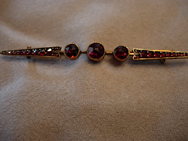 Turn of the Century Garnet Bar Pin