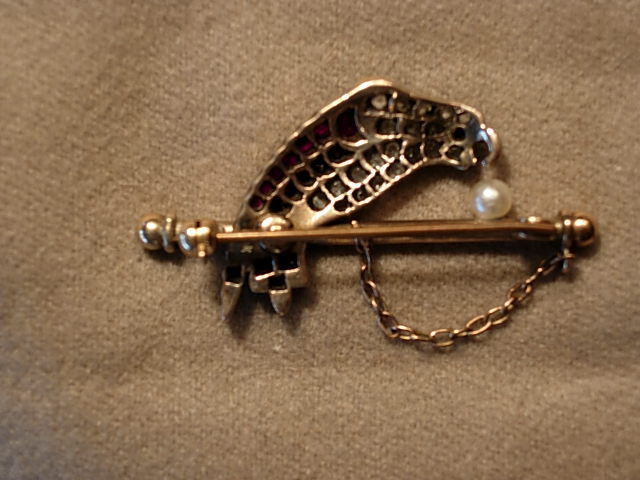 Stunning Diamond Ruby Yellow Gold Parrot on