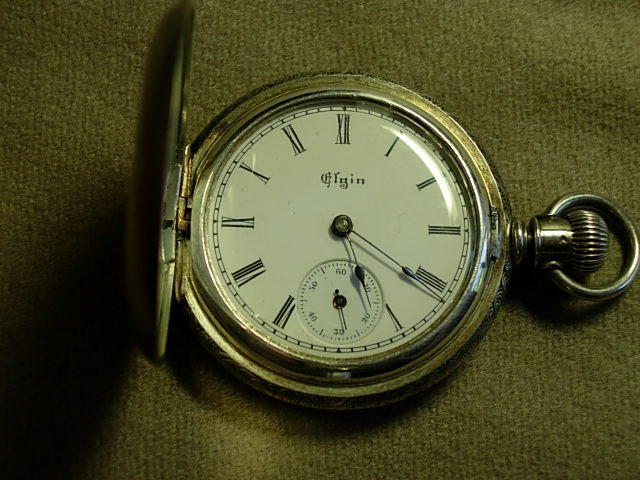 Elgin Silver Victorian Lapel Watch