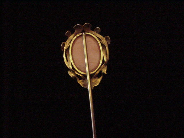 Art Nouveau Coral Cameo and Yellow Gold