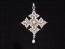C. 1800s Silver, Enamel and Multi-Gem Pendant