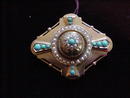 English Turquoise, Pearl & YG Brooch