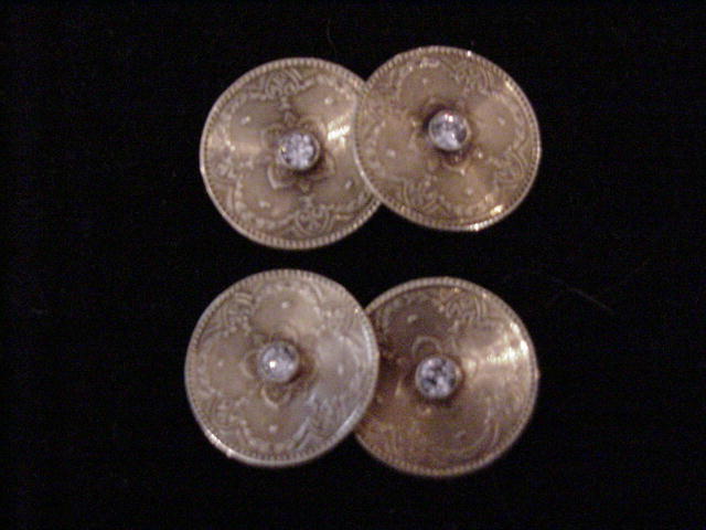 American, Larter & Sons Gold Diam Cufflinks
