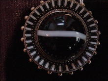 Victorian Enamel & Striped Agate Brooch/Locket