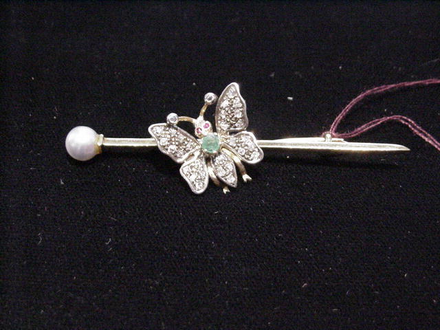 Lady's Diamond and Emerald Butterfly