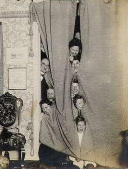 Found Image - People Behind Curtain