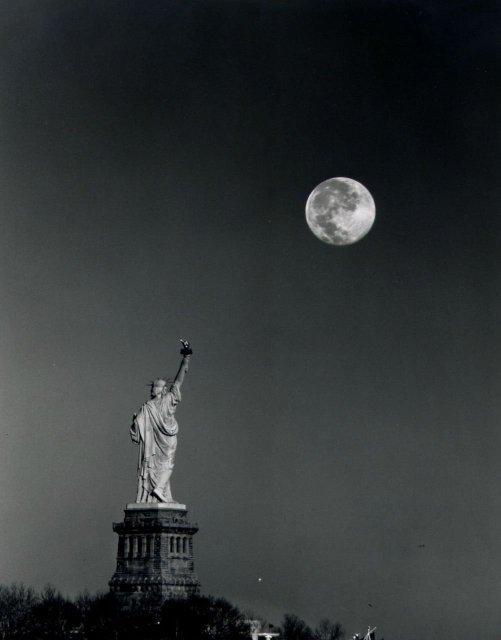 Statue of Liberty and Moon