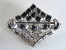 Vintage 1950s Crystal Rhinestone Brooch Pin Diamond Shape Prong Set