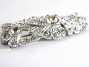 Domed Pot Metal Rhinestone Pin Swirl Vintage