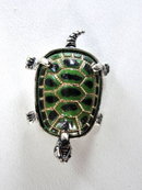 Sterling Turtle Pin Enamel Silver Signed So Sweet