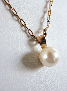 Signed Cultured Pearl Pendant Chain Vintage