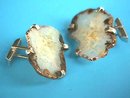Agate Slice Cuff links w/ Pat. No.
