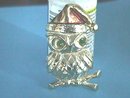 Signed Christmas Owl Pin w/Santa Hat