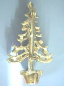 Christmas Tree Pin, Red,Grn,Tiny Pearls,Cute!