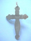 Silver Turquoise Cross, Etched, Navajo, Nice!