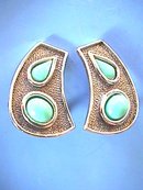 Silver,Turquoise Earrings, Faux,Pattinaed,Diffrnt!