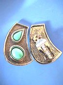 Silver,Turquoise Earrings, Faux,Pattinaed,Diffrnt!