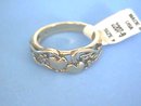 Double Heart Ring, Antiqued Gold Look, Size 9