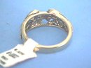 Double Heart Ring, Antiqued Gold Look, Size 9