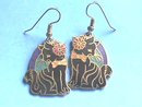 Cloisonne Cat Earrings, Prcd,Fancy,Bow,Flower