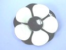 Flower Power Pin,Black & White,Vintage,1960s