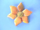 1960s Flower Pin,Vintage,Flower Power,Yel/Org