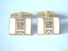 Fancy Domed Cuff Links, Toledo style,etching+