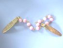 Vintage Sweater Clips,Guards,Pink Beads,G/T