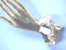 Cuff Hand Pin, G/T, Black/Wht Lacy w/RSs Nice!