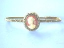 Cameo Bar Pin,Safety,Beautiful Etching,Bezel!